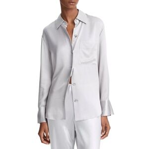 Vince long sleeve relaxed silk blouse
